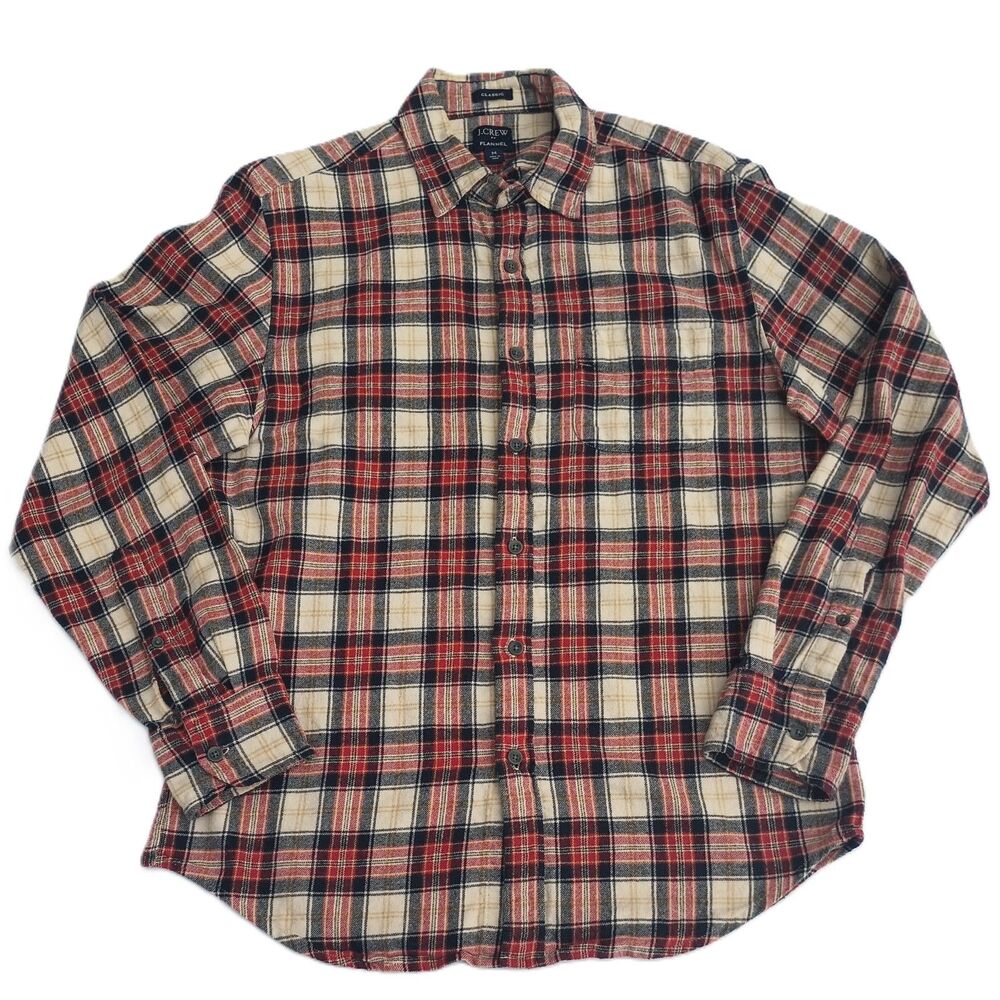 J Crew Flannel Red Plaid Medium